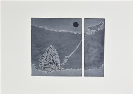 Francesco Casorati SENZA TITOLO incisione su carta, cm 50x70 (lastra cm...