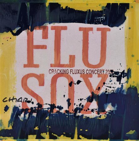 Giuseppe Chiari CRACKING FLUXUS CONCERT 2002 tecnica mista e collage su...