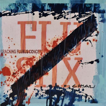 Giuseppe Chiari CRACKING FLUXUS CONCERT 2002 tecnica mista e collage su...