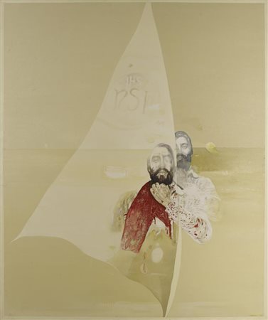 Giuseppe Bartolini STUDIO PER IL RITRATTO DELL'ARTISTA SANDRO LUPORINI olio...