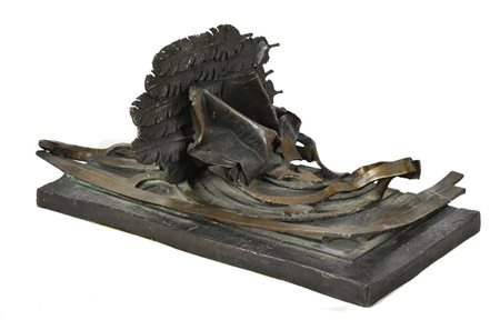 Agostino Pisani LA NOTIZIA bronzo, cm 18x45x25; pezzo unico eseguito nel 1976...