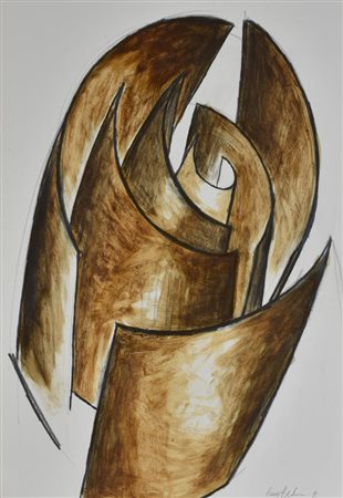 Ignoto SENZA TITOLO tecnica mista su carta, cm 70x50 firma e data eseguita...