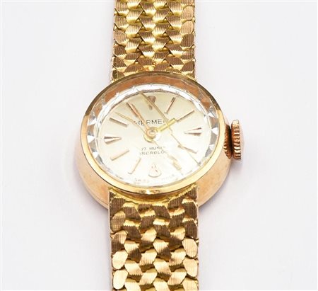 OROLOGIO DA DONNA IN ORO GIALLO 18 K MARCA HELMER Svizzera, anni Sessanta...