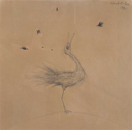 COLOMBOTTO ROSSO ENRICO (Torino 1925) "Pavoncello" 1952 China su carta cm. H:...