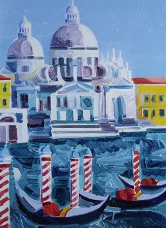 FACCINCANI ATHOS (Peschiera D/G 1951) "Romantiche gondole" 2012 Olio su tela...