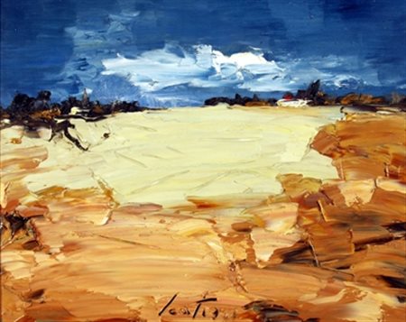 SCATIZZI SERGIO (Gragnano 1918 - Firenze 2009) "Paesaggio" Olio su tavola cm....