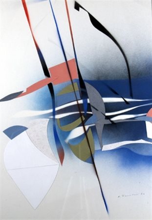 FRANCESCHINI EDOARDO (Catania 1928 - Varese 2006) "Composizione" 1973 Tempera...