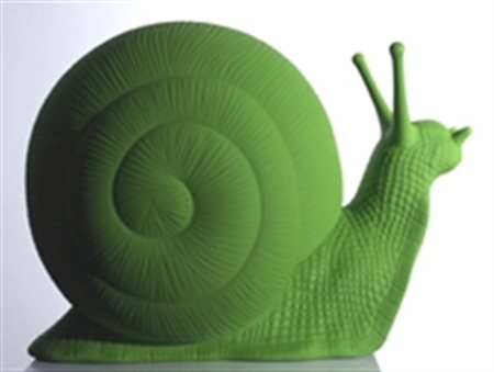 CRACKING ART "Chiocciola" Multiplo in plastica verde cm. H: 50.00 L: 30.00 P:...