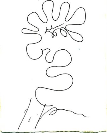 FONTANA LUCIO (Rosario Santa Fè 1899 - Varese 1968) "Fiore" 1966 Biro su...