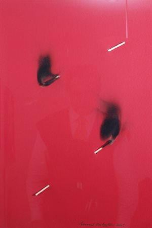 AUBERTIN BERNARD (Fontenay aux Roses 1934) "Carta rossa" 2009 Cartoncino...