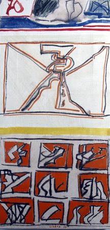 LICATA RICCARDO (Torino 1929) "Senza titolo" 1970 Tecnica mista su tela cm....