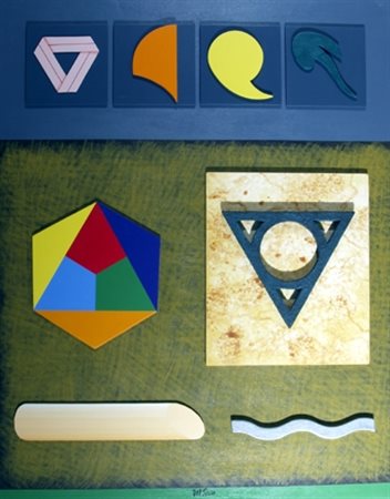 DEL PEZZO LUCIO (Napoli 1933) "Repertorio" Collage, colore acrilico, sabbia e...