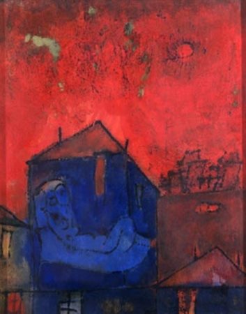 ROGNONI FRANCO (Milano 1913 - Milano 1999) "Notte" 1976 Olio su tela cm. H:...