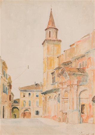 GIUSEPPE GAGLIARDI (Bologna 1902 - 2005). “Scorcio”, 1939. Acquerello su...