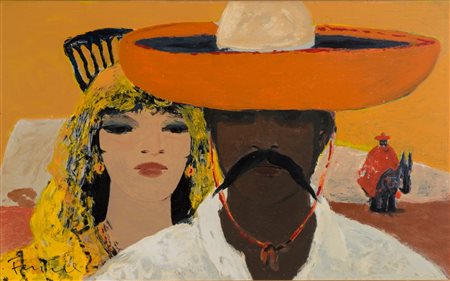 SALVATORE FIUME (Comiso 1915 - Canzo 1997). “Personaggi”. Serigrafia...