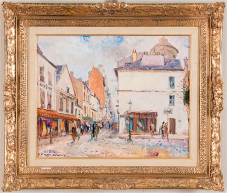 CARLO CORTICELLI. “Montmartre”, 1987. Olio su tela. Cm 40x50. Opera firmata e...