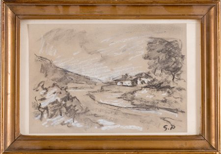 GUGLIELMO PIZZIRANI (Bologna 1886 - 1971). “Paesaggio”. Tecnica mista su...