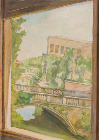 CLETO CAPRI (Bologna 1873 - 1965). “Palazzo del gioco – Venezia”. Olio su...