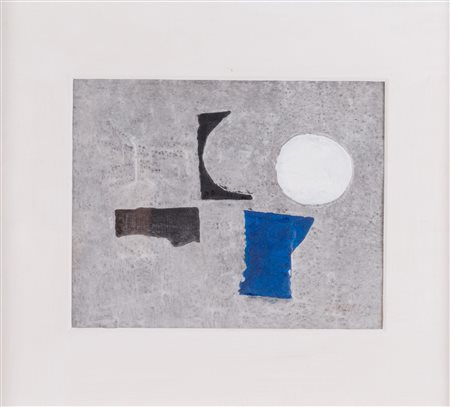 ALBERTO ABBATI (Faenza 1923 – Bologna 2011). “Composizione”. Tecnica mista su...