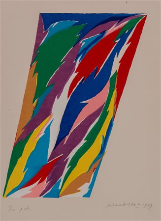 PIERO DORAZIO (Roma 1927 - Perugia 2005). “Senza titolo”, 1979. Litografia a...