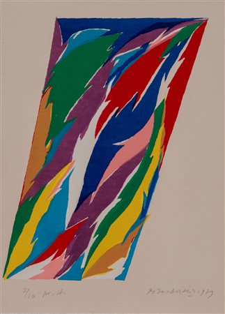 PIERO DORAZIO (Roma 1927 - Perugia 2005). “Senza titolo”, 1979. Litografia a...