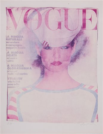 MIMMO ROTELLA (Catanzaro 1918 - Milano 2006). “Vogue Italia”. Litografia a...