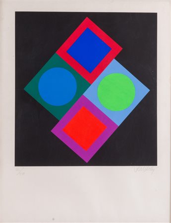 VICTOR VASARELY (Pécs 1906 - Parigi 1997). “Senza titolo”. Litografia a...