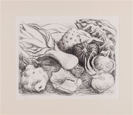 CARLO LEVI (Torino 1902 - Roma 1975). “Natura morta”. Litografia su carta....