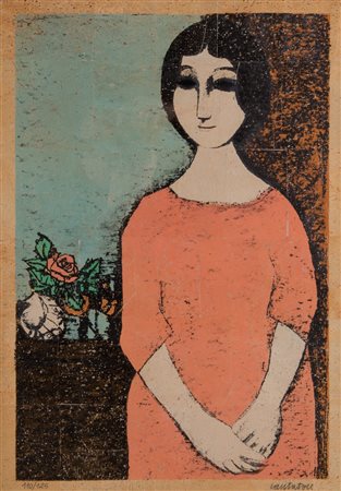 DOMENICO CANTATORE (Ruvo di Puglia 1906 - Parigi 1998. “Figura”. Litografia...