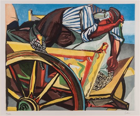RENATO GUTTUSO (Bagheria 1911 - Roma 1987). “Senza titolo”. Litografia a...