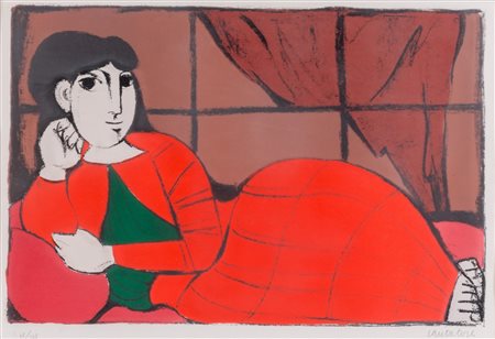 DOMENICO CANTATORE (Ruvo di Puglia 1906 - Parigi 1998). “Figura in rosso”....