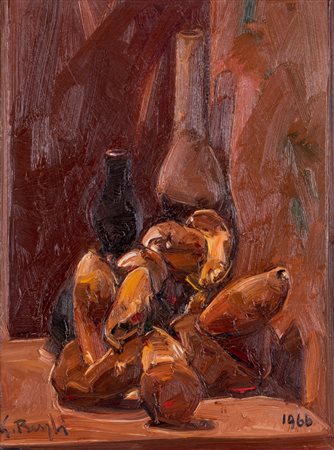 GUIDO BUGLI (1912 - 2003). “Natura morta” 1966. Olio su tela. Cm 60,5x45,5....