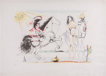 SALVADOR DALI’ (Figueres 1904 - 1989). “Senza titolo”. Litografia su carta....