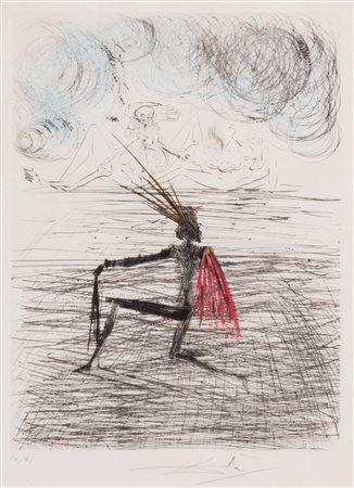 SALVADOR DALI’ (Figueres 1904 – 1989). “Senza titolo”. Litografia a colori su...