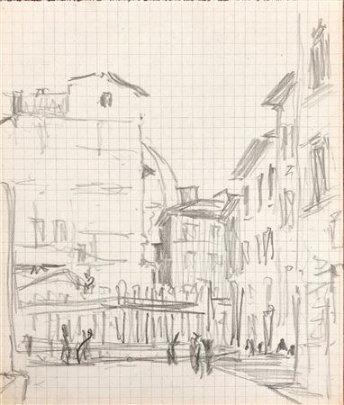 GALILEO CHINI (1873-1956) - Firenze: palazzi dietro il Duomo, 1944