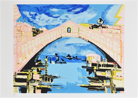Remo Brindisi VENEZIA litografia su carta, cm 50x70 esemplare P.A. sul...