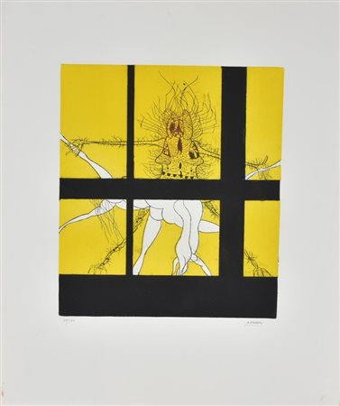 Agenore Fabbri SENZA TITOLO incisione su carta, cm 60x51 (lastra cm 36x32)...