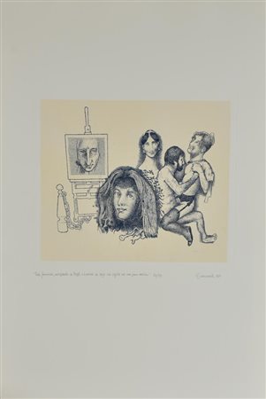 Giuseppe Guerreschi TESTA FEMMINILE, AUTORITRATTO DI FUSSLI E LAVINIA DE...