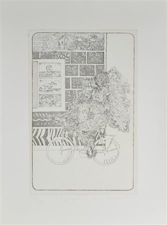 Claudio Knopfli BY-CYCLUS acquaforte su carta, cm 70x50 (lastra cm 49,5x32)...