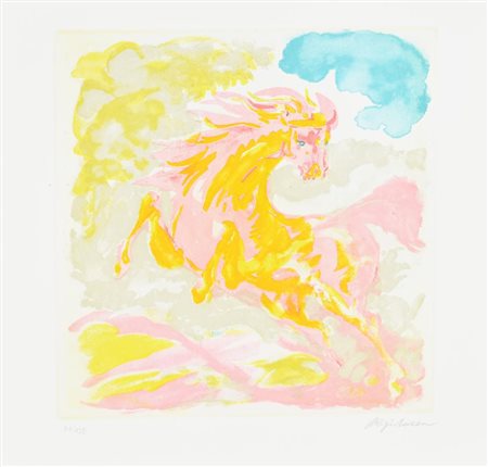 Aligi Sassu MANUSCRIPTUM volume contenente un'acquaforte firmata su carta,...