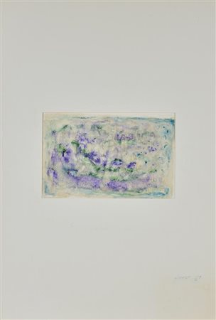 Ezio Gribaudo COMPOSIZIONE tecnica mista su carta, cm 17x26 sul fronte: firma