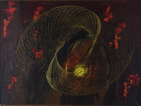 Ignoto IL VOLO ACROBATICO olio su tela, cm 60x80