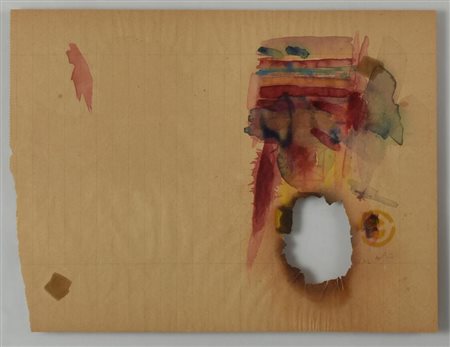 Ignoto SENZA TITOLO tecnica mista su carta, cm 32x22 sul fronte: firma e data...