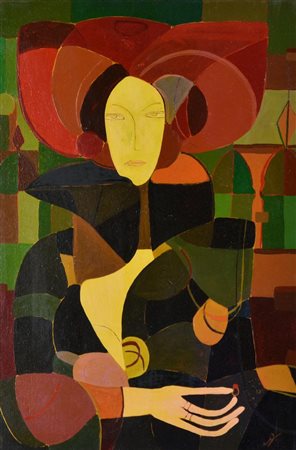 M. Venturini SENZA TITOLO olio su tela, cm 45x30 sul fronte: sigla sul retro:...