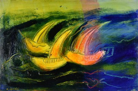 M. Venturini SENZA TITOLO olio su tela, cm 30x45 sul fronte: firma