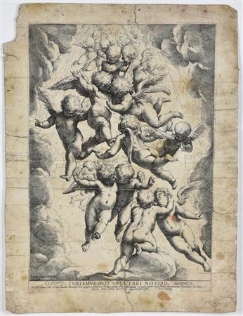 Anonimo IUBILEMUS DEO SALUTARI NOSTRO incisione, cm 46,5x34,5 L'opera...