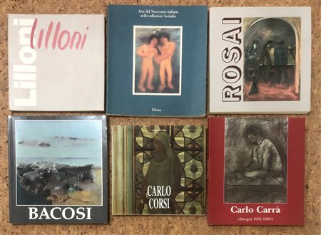 900 ITALIANO (ROSAI, CARRÀ, CORSI, LILLONI, BACOSI, AUTORI VARI) - Lotto unico di 6 cataloghi