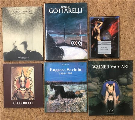 AUTORI VARI (GALLIANI, CECCOBELLI, VACCARI, SAVINIO, GOTTARELLI) - Lotto unico di 6 cataloghi
