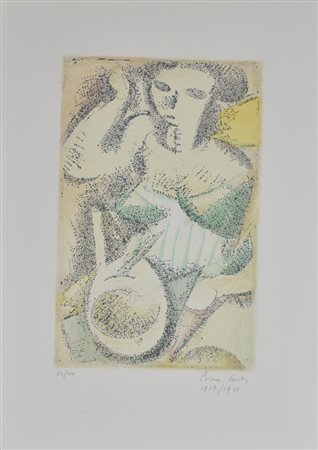 Primo Conti SENZA TITOLO litografia su carta, cm 70x50; es. 62/100 firma,...