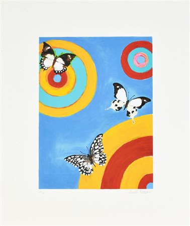 Rossella Fumasoni FARFALLE litografia, cm 60x50; es. 68/75 firma